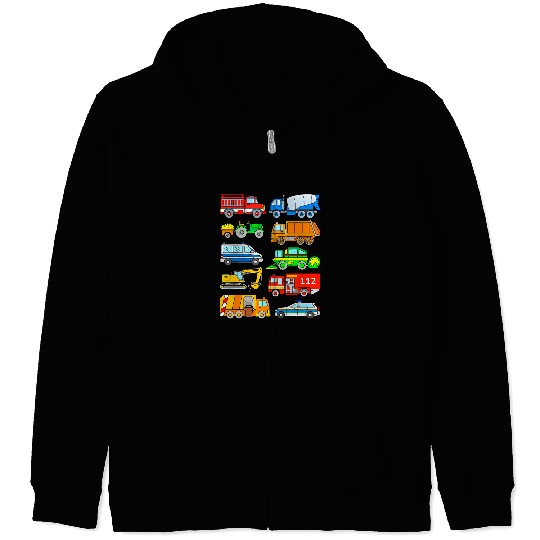 Tractor driving Police Vehicles fires Trash Truck Tractor Zip Hoodies