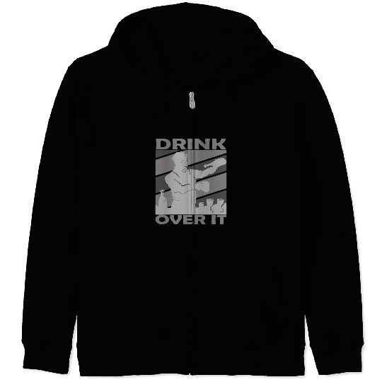 drink over it bartender cocktail party barman bartender Zip Hoodies