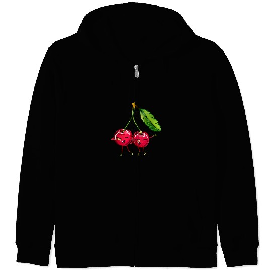 Funny Dabbings Cherries Fruit Cherry Lover Illustration Zip Hoodies