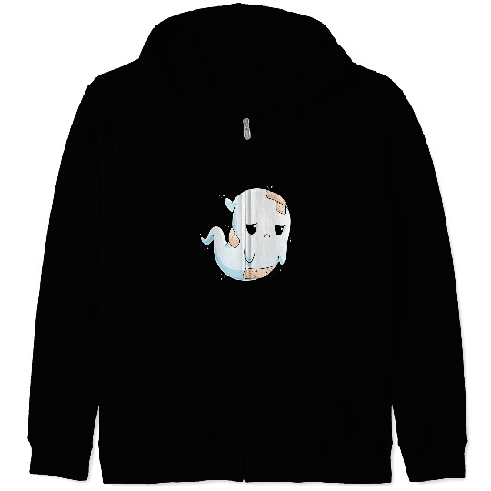 Sad ghosts Halloween Costume Unhappy ghosts Boo Boo Crew Zip Hoodies