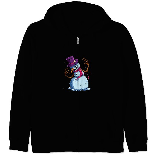 Scary Snowman Creepy Christmas Evil Krampus Monster xmass 2 Zip Hoodies