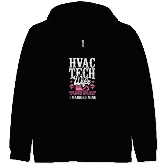 HVAC Technician Tech Wife Husband vintages Hvac Tech Wife Zip Hoodies
