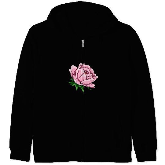 Beautiful Flower Peony Floral Design Pink Peonies Zip Hoodies