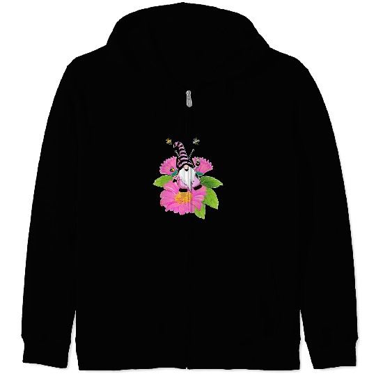 Cute Gnome Flower Gardening Gnomes Bee 2 Zip Hoodies
