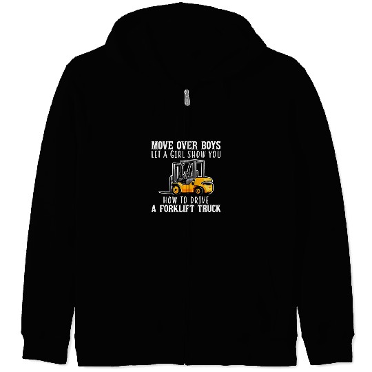 Forklift Truck Girls Forklift Operator Forklift Truck Driver Zip Hoodies