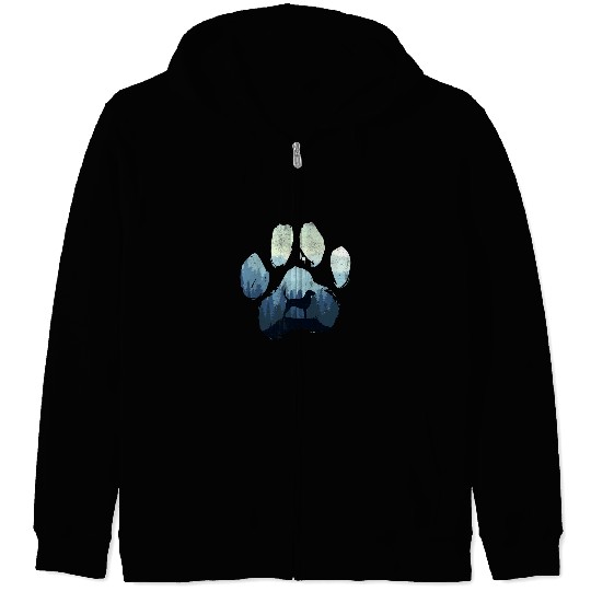 English Foxhound Dog Paw Mom Dad Mountains Zip Hoodies