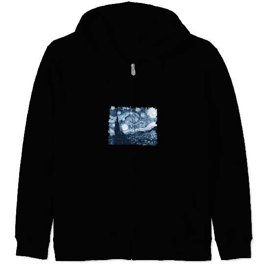 Stylish vintages Art Starry Night Vincent Van Gogh Classic 1 Zip Hoodies