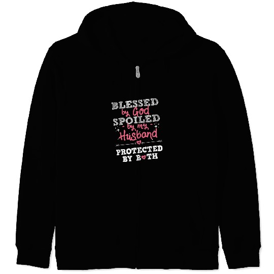 Christian Jesus Christ Christian Blessed By God Spoiled By Husband Christian Jesus 294 Bible Verse Christ Zip Hoodies