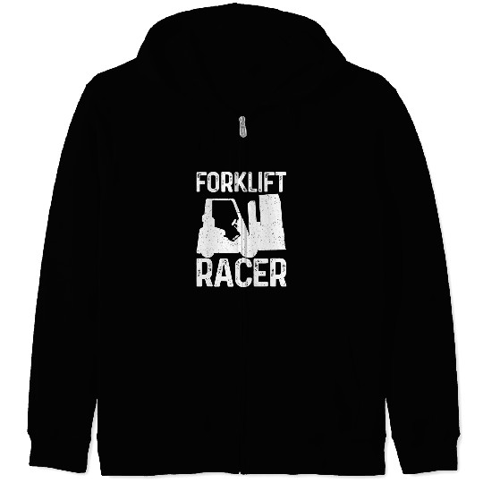 Certified Forklift Racer Forklift Operator Zip Hoodies