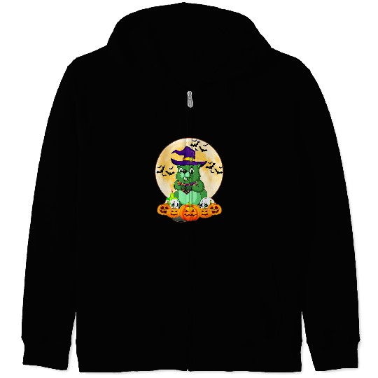 Skeletons Skulls Cute Gopher Lover Scary Pumpkin Skull Witch Gopher Halloween 4 Skull Zip Hoodies