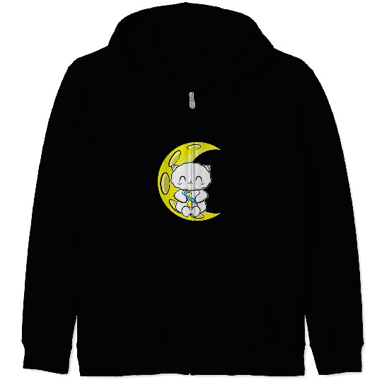 Cute Persian Cat Anime Kitten Down Syndromes Awareness Zip Hoodies