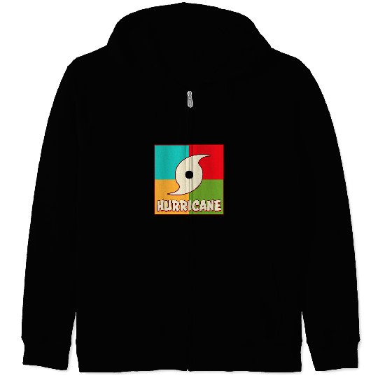 Hurricane Symbol Silhouette Retro Pop Art Graphic Zip Hoodies