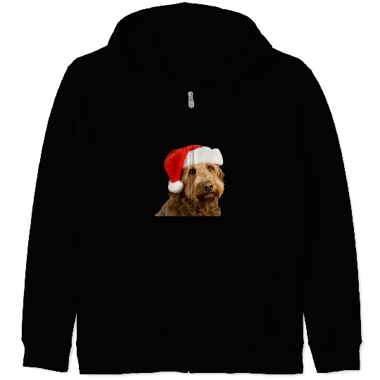 Funny Goldendoodle Santa Hat Funny Image Christmas Dog Doodle Doodle Dog Zip Hoodies