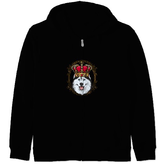 Dog Husky Royal Siberian Husky King Queen Princess Husky Dog Lover Zip Hoodies