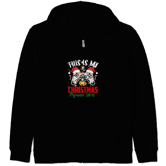 Game This Is My Christmas Pajama Santa Hat Video Game Gamer 121 Zip Hoodies