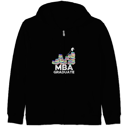 MBA Student Books Business Degree Graduation DA1 Zip Hoodies