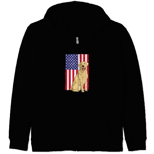 Labrador Lab Dog bests Labrador For Men Women Yellow Lab Dog Retriever US Flag Zip Hoodies
