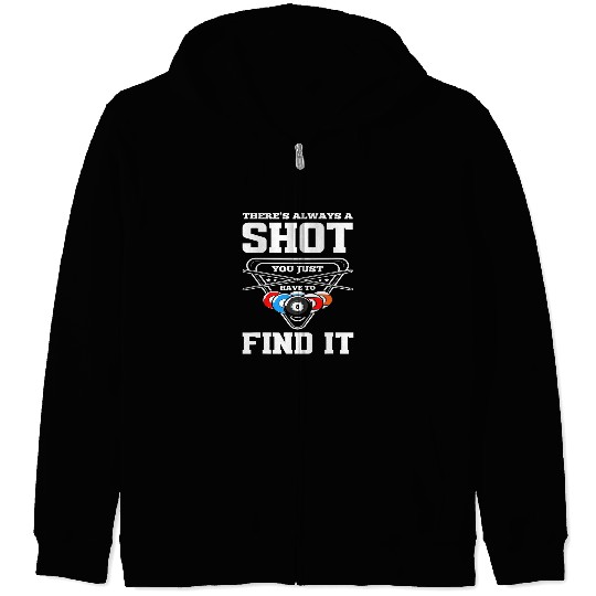 Pool Player Skills Billiard 8 Ball Shot Pool Billiards Zip Hoodies