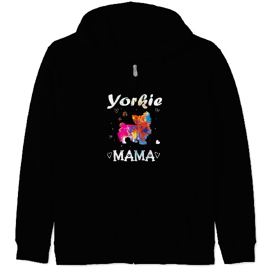 Funny Yorkie mama Yorkie Pop Art Dog valentines day Zip Hoodies