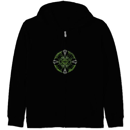 Viking Celtic Cross Zip Hoodies