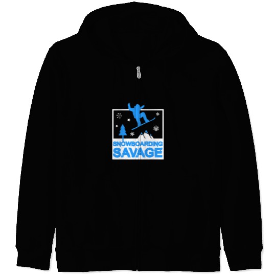 Skiing Ski Snowboarding Savage Kids Cool Youth Freestyle Snowboard Gift Zip Hoodies
