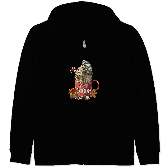 Hot Cocoa Christmas Gnomes Candy Cane Funny Family Pajama455 Zip Hoodies