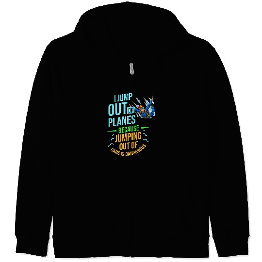 Skydiving Gift Parachuting Skydiving Gift Parachute Jump Zip Hoodies