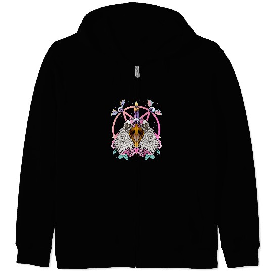 Pastel Goth Eagle Pagan Creepy Menhera Bald Eagle Zip Hoodies