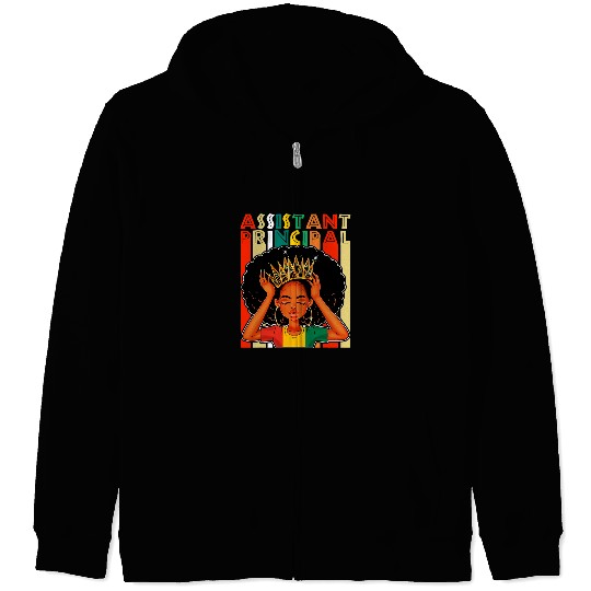Black Assistant Principal Melanin African American Women Zip Hoodies