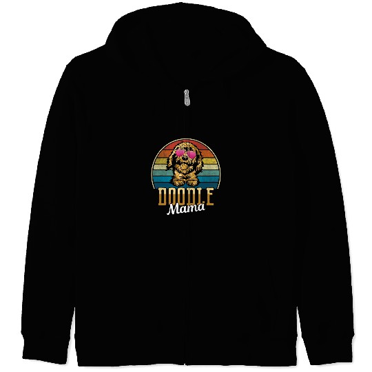 Goldendoodle Retro vintages Doodle Mama Goldendoodle Mom Doodle Dog Zip Hoodies