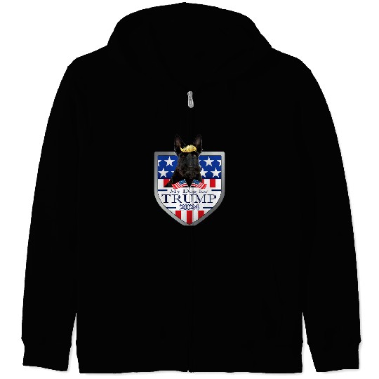 Dog Scottish Terrier My Dog For Trump 2024 Scottish Terrier Zip Hoodies