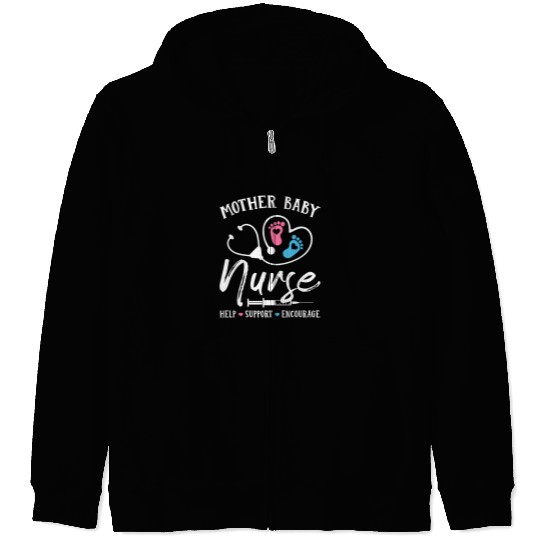 Mother Baby nurses Postpartum Nursing Student Nicu nurses Zip Hoodies