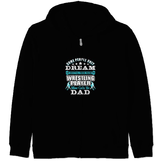 Mens Wrestling Mom Dad for College High School Player Zip Hoodies