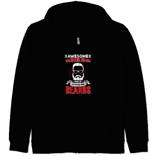 Awesome Transformer Builders Job Coworker Tattoo Beard Zip Hoodies
