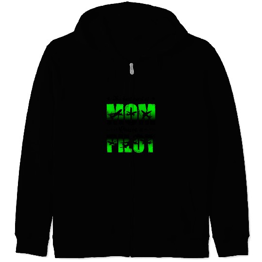 Proud Pilot Mom Pilots Mom Gift Fly Aviation Gift for Her Zip Hoodies
