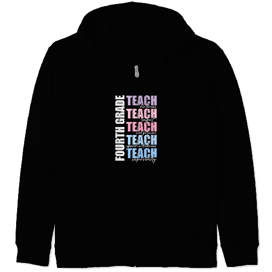 Fourth Grade Teach 4th Grade Teacher Team Back To School Zip Hoodies