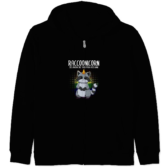 Raccoonicorn Funny Raccoon Magical Trash Panda Unicorns Lover Zip Hoodies