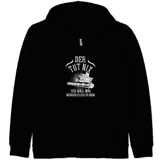 Tractor driving Mens Combine Harvester Tractor Farmer Tractor Farmer Harvest Funny Zip Hoodies