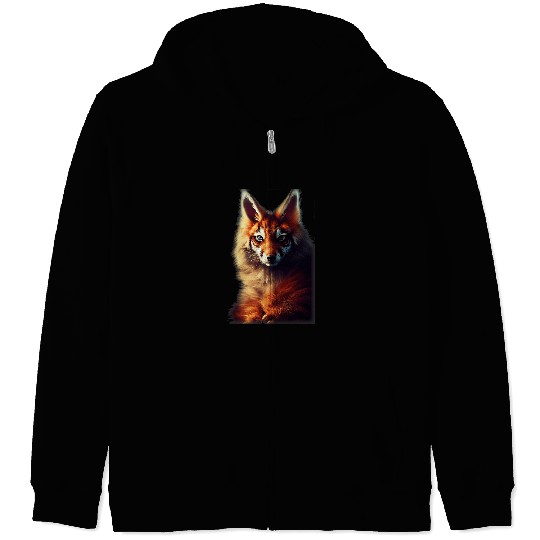 Atmosphere Hypercute FoxHybrid Maine Coon Tiger Fluffy Zip Hoodies