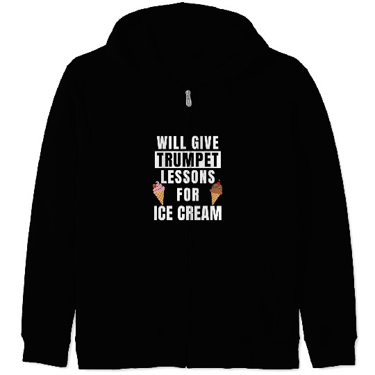 Trumpet Lover Lessons For Ice Cream Trumpeter Funny Trumpet Zip Hoodies