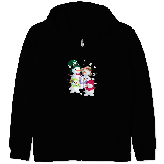 Snowpeople Family Let it Snow Graphic for Snow lovers 359 Zip Hoodies