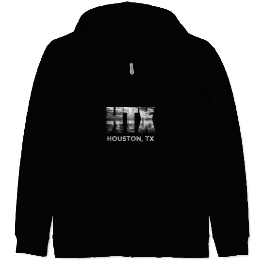 HTX City of Houston Skyline Art Downtown Texas Souvenir Gift Zip Hoodies