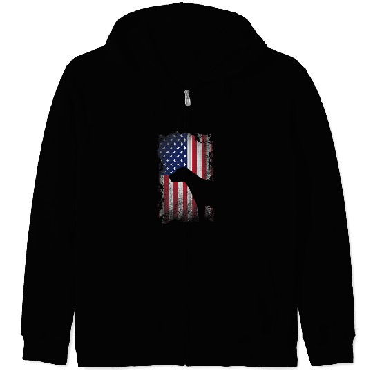 Patriotic Foxhound American Flag Cool Dog Lover Zip Hoodies