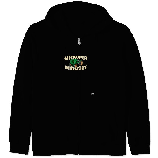 Tractor driving Midwest Mindset Tractor Farm Zip Hoodies