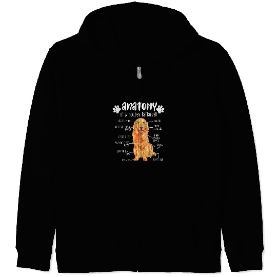 Funny Goldie Anatomy Golden Retriever Dog Lover Golden Retriever Dog 8 Zip Hoodies
