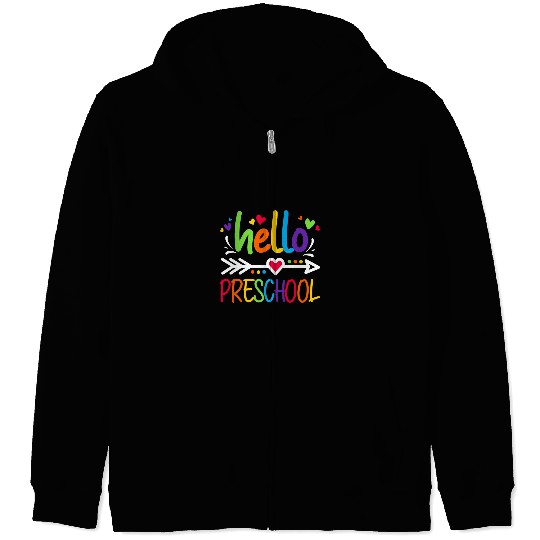 Hello Preschool Funny Back To School Teacher Student Zip Hoodies