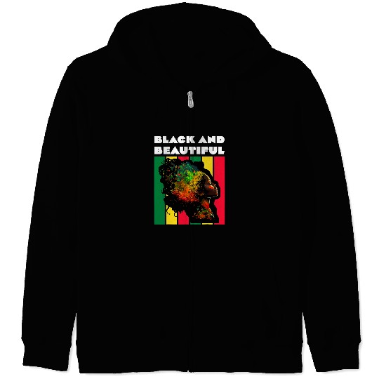 Black and Beautiful Woman Teacher Black History Month 1 Zip Hoodies