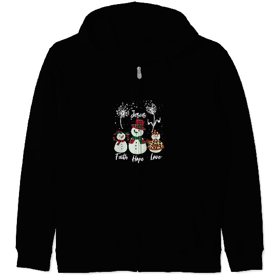 Christian Jesus Faith Love Hope Christmas Snowman Dandelion xmass 161 Bibble Jesus Christ Zip Hoodies