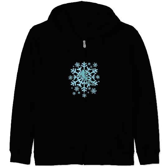 Skiing Ski with Snowflake Winter Vacation Zip Hoodies