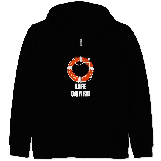 Swimming Pool Lifebuoy Lifeguard Swimming Float Zip Hoodies